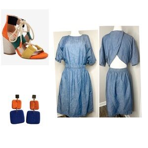 GAP Blue Denim CUT OUT DRESS- PRELOVED- XL
